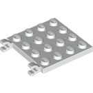 LEGO blanc assiette 4 x 4 avec Clips (Écart dans les clips) (47998)
