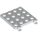 LEGO Hvit Plate 4 x 4 med Clips (Ingen gap i klips) (11399)