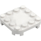 LEGO hvid Plade 4 x 4 x 0.7 med Rundede hjørner og Empty Middle (66792)