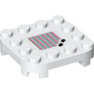 LEGO Blanc assiette 4 x 4 x 0.7 avec Coins arrondis et Empty Middle avec Double Arrows Scanner Code (66792 / 70700)