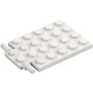 LEGO White Plate 4 x 6 Trap Door Flat Hinge (92099)