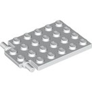 LEGO White Plate 4 x 6 Trap Door Flat Hinge (92099)