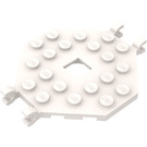 LEGO White Plate 6 x 6 Open Center without 4 Corners with 4 Clips (2539)