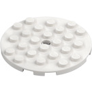 LEGO Bianco Piastra 6 x 6 Rotondo con perno Foro (11213)