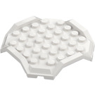 LEGO Vit Platta 8 x 8 med Cut Hörn och Upphöjd Feet (67929)