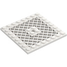 LEGO Hvit Plate 8 x 8 med Gitter (Ingen hull i midten) (4151)