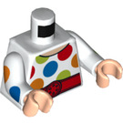 LEGO blanc Polka-Dot Man Minifig Torse (973 / 76382)