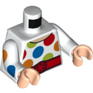 LEGO Vit Polka-Dot Man Minifigur Kropp (973 / 76382)