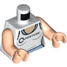 LEGO White Portal Chell Minifig Torso with Light Flesh Arms and Light Flesh Hands (973 / 76382)