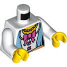 LEGO Wit Princess Torso met Groot Pink Bow (973 / 76382)