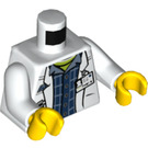 LEGO White Professor Brainstein Minifig Torso (973 / 76382)