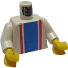 LEGO hvid Racer, Blå og Rød Lodret Striber Torso (973)