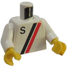 LEGO White Racer with Red and Black Stripes and "S" Town Torso (973)