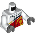 LEGO Blanco Rally Coche Hombre Minifigura Torso (973 / 76382)