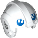 LEGO Wit Rebel Pilot Helm met Blauw Imperial Logos (30370 / 50355)