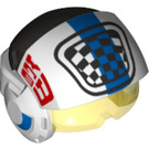 LEGO White Rebel Pilot Helmet with Blue Stripe and Black and White Checks (35076 / 42729)