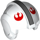 LEGO Weiß Rebel Pilot Helm mit rot Crescents und Grau Stripe (26010 / 30370)