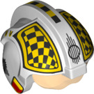LEGO Weiß Rebel Pilot Helm mit Transparent Orange Visier mit Schwarz und Gelb Checks (39598)