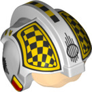 LEGO White Rebel Pilot Helmet with Transparent Orange Visor with Black and Yellow Checks (39598)