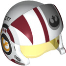 LEGO Weiß Rebel Pilot Helm mit Transparent Gelb Visier und Dark rot und Schwarz Dekoration (23741 / 35988)