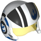 LEGO White Rebel Pilot Helmet with Transparent Yellow Visor with Black Stripes (26916 / 35990)