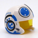 LEGO White Rebel Pilot Helmet with Transparent Yellow Visor with Blue Markings (24921 / 35979)