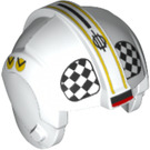 LEGO Blanc Rebel Pilote Casque avec U-Aile Chequered Paterne (28522 / 30370)