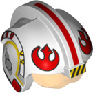 LEGO Wit Rebel Pilot Helm met Vizier en Rood Stripe (39575)