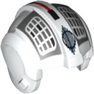 LEGO White Rebel Pilot Helmet with White Grid on Dark Stone Gray (30370 / 74389)
