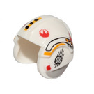 LEGO White Rebel Pilot Helmet with Y-Wing Pilot with Yellow and Logos (29228 / 30370)