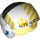 LEGO White Rebel Pilot Helmet with Yellow Diagonal Stripes (35064 / 42727)