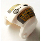 LEGO White Rebel Pilot Helmet with Yellow Grid on Olive (30370)