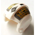 LEGO Bianco Rebel Pilota Casco con Giallo Grid su Olive (30370)