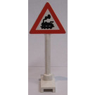 LEGO White Road Sign Triangle with Cab Window Pattern (649)