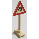 LEGO Weiß Road Sign Triangle mit Skidding Auto Sign (649)