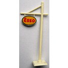 LEGO Wit Road Sign met 'Esso' Patroon (cruciform Top)