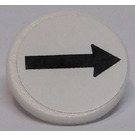 LEGO White Roadsign Clip-on 2 x 2 Round with Black Arrow Sticker (30261)