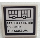 LEGO Weiß Roadsign Clip-auf 2 x 2 Platz mit Bus Sign Aufkleber mit offenem 'U'-Clip (15210)