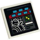 LEGO blanc Roadsign Clip-sur 2 x 2 Carré avec Radioactive Symbol, Buttons Autocollant avec clip 'O' ouvert (15210)