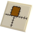 LEGO White Roadsign Clip-on 2 x 2 Square with Stitches, Patch Sticker with Open 'O' Clip (15210)
