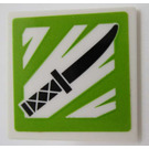 LEGO blanc Roadsign Clip-sur 2 x 2 Carré avec Weapons Stall Sign avec Couteau Décoration Autocollant avec clip 'O' ouvert (15210)