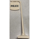 LEGO Bianco Roadsign Hanging Slanted con Polizia