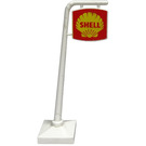 LEGO Wit Roadsign Hanging Slanted met Shell