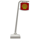 LEGO White Roadsign Hanging Slanted with Shell