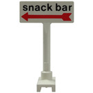 LEGO Weiß Roadsign Rectangle mit Snack Bar Sign
