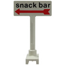 LEGO Vit Roadsign Rectangle med Snack Bar Sign