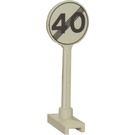 LEGO Blanco Roadsign Circular con Gris Final de Maximum Speed 40