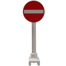 LEGO Blanc Roadsign Rond avec No Entry Sign