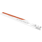 LEGO White Rotor Blade 3 x 19 with Beam 3 with Small Grey Triangles and Red-orange Stripe (Left) Sticker (65422)