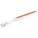 LEGO White Rotor Blade 3 x 19 with Beam 3 with Small Grey Triangles and Red-orange Stripe (Right) Sticker (65422)